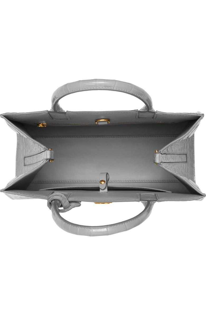 Burberry Medium TB Croc Embossed Leather Tote, Alternate, color,