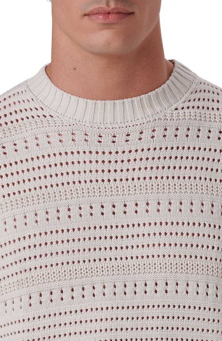 Bugatchi Cotton Crewneck Sweater, Alternate, color, Chalk