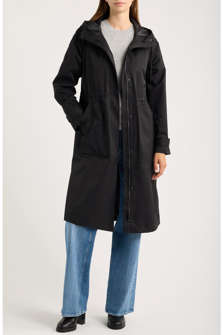 Hooded Raincoat, Main, color, NAVY