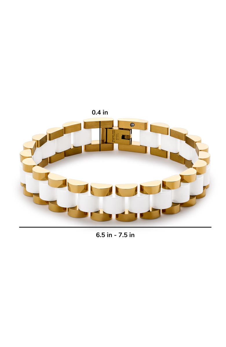 Ana Luisa Ora Ceramic Bracelet, Alternate, color, Gold / White