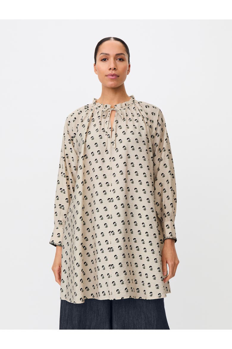 Gathered Tie-Neck Tunic Dress, Main, color, Olivine
