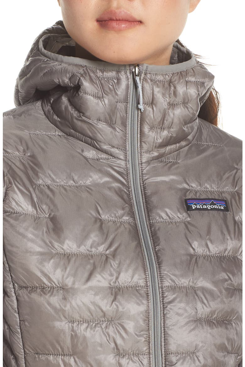 Micro Puff Hoodie, Alternate, color, FEATHER GREY