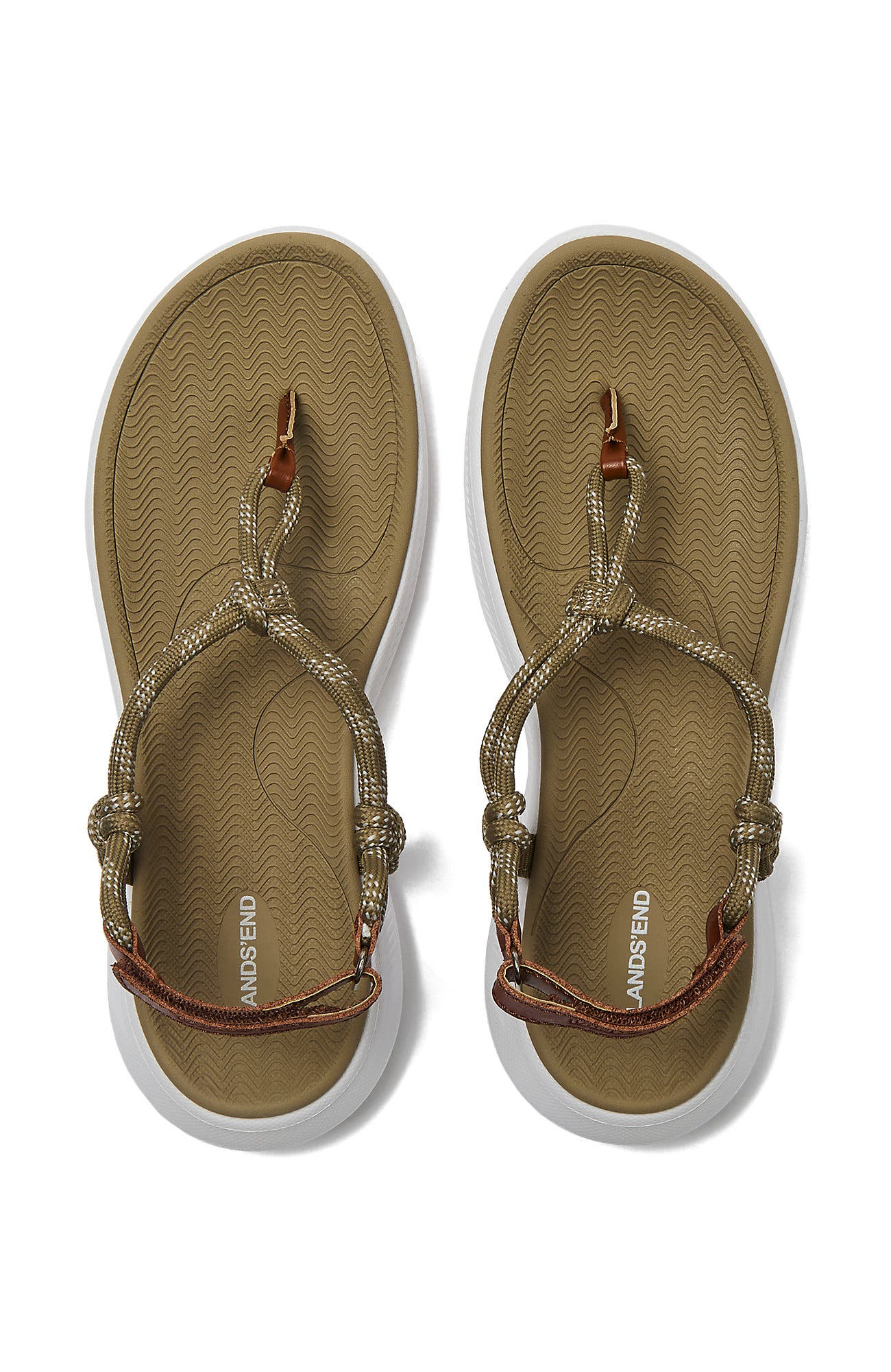 Lands' End All Day Rope Sandals, Alternate, color, Khaki