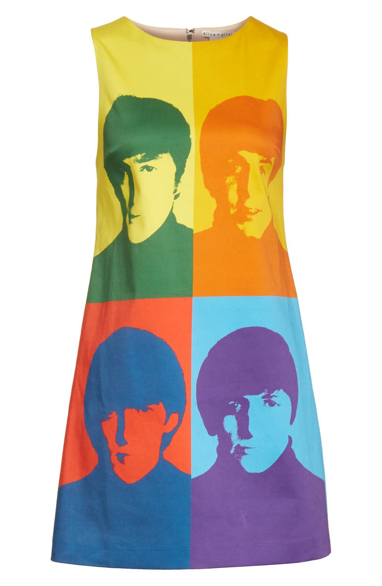 Alice + Olivia AO x The Beatles Clyde A-Line Shift Dress, Alternate, color, 