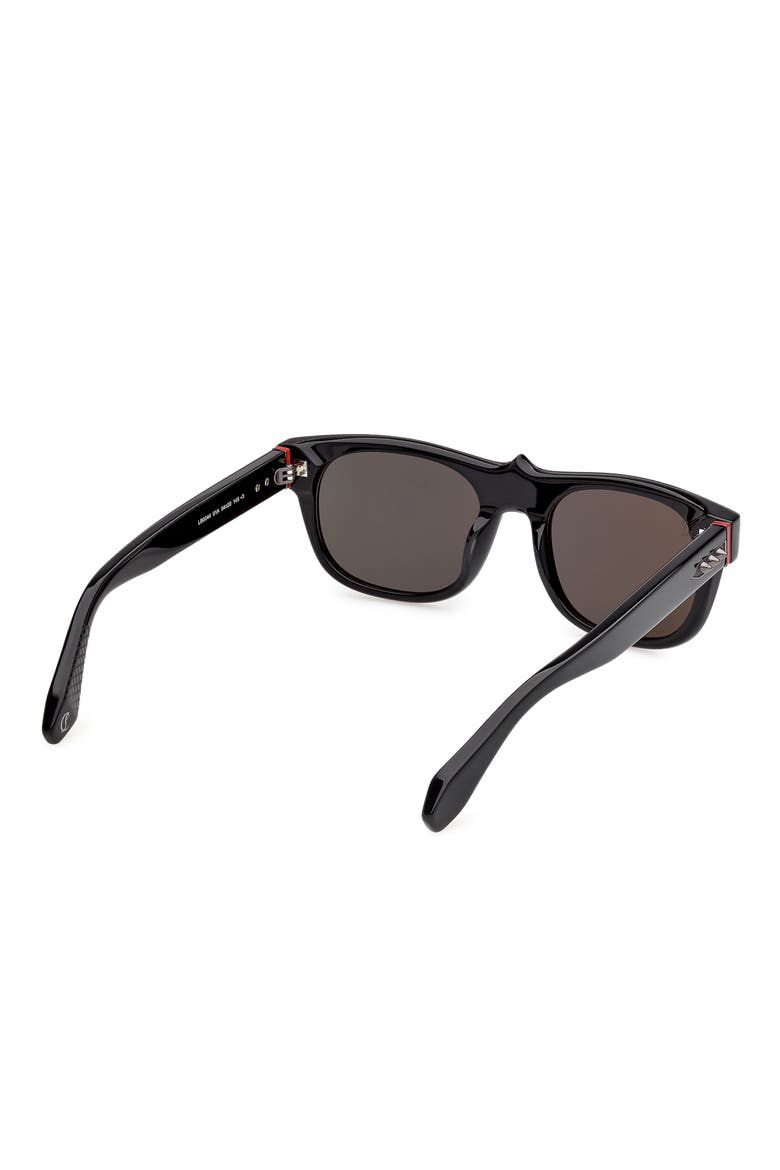 54mm Square Sunglasses, Alternate, color, BLACK/ GUNMETAL/ BILAYER BLACK