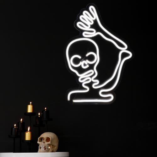 Northlight Led Skeleton Neon Lighted Halloween Wall Or Window Decoration In White