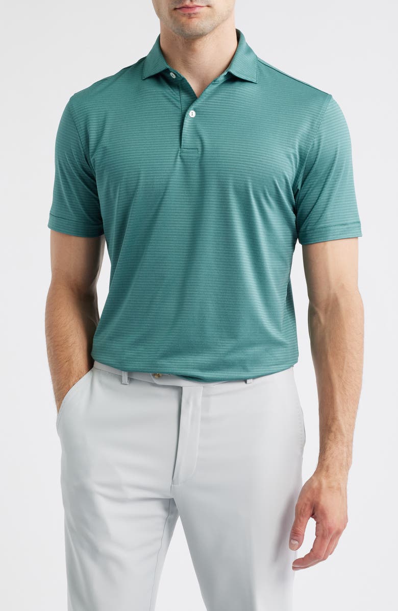 Peter Millar Crown Crafted Stripe Performance Jersey Polo, Main, color, Sherwood