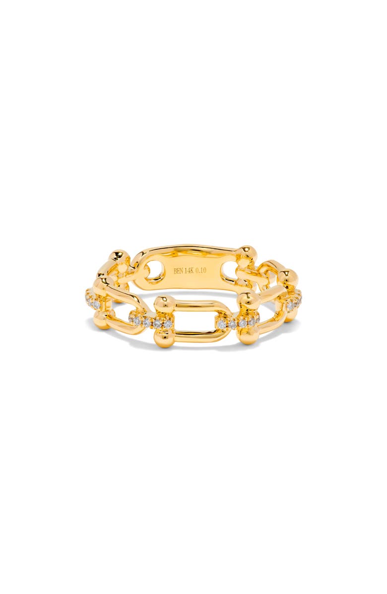 H.J. Namdar Diamond Horseshoe Chain Link Ring, Main, color,