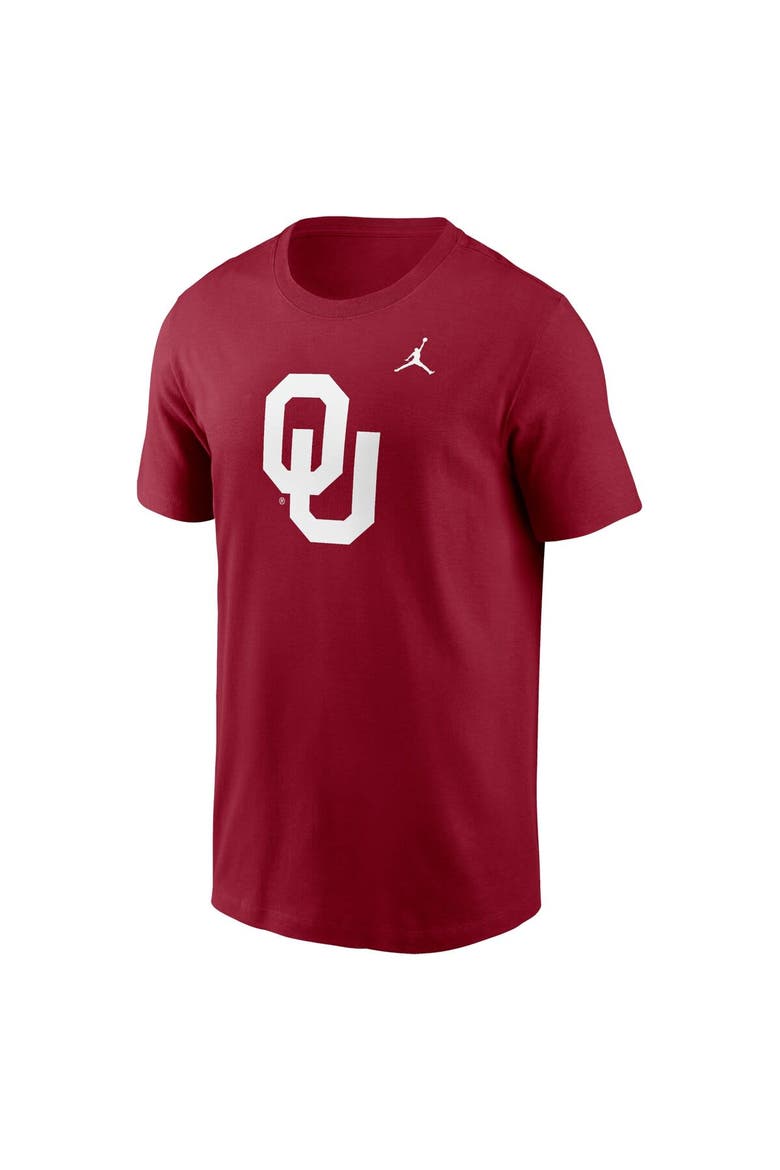 Men's Jordan Brand Crimson Oklahoma Sooners Primetime Evergreen Logo T-Shirt, Alternate, color, Crimson