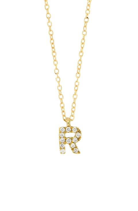 Icon Pavé Diamond Initial Pendant Necklace