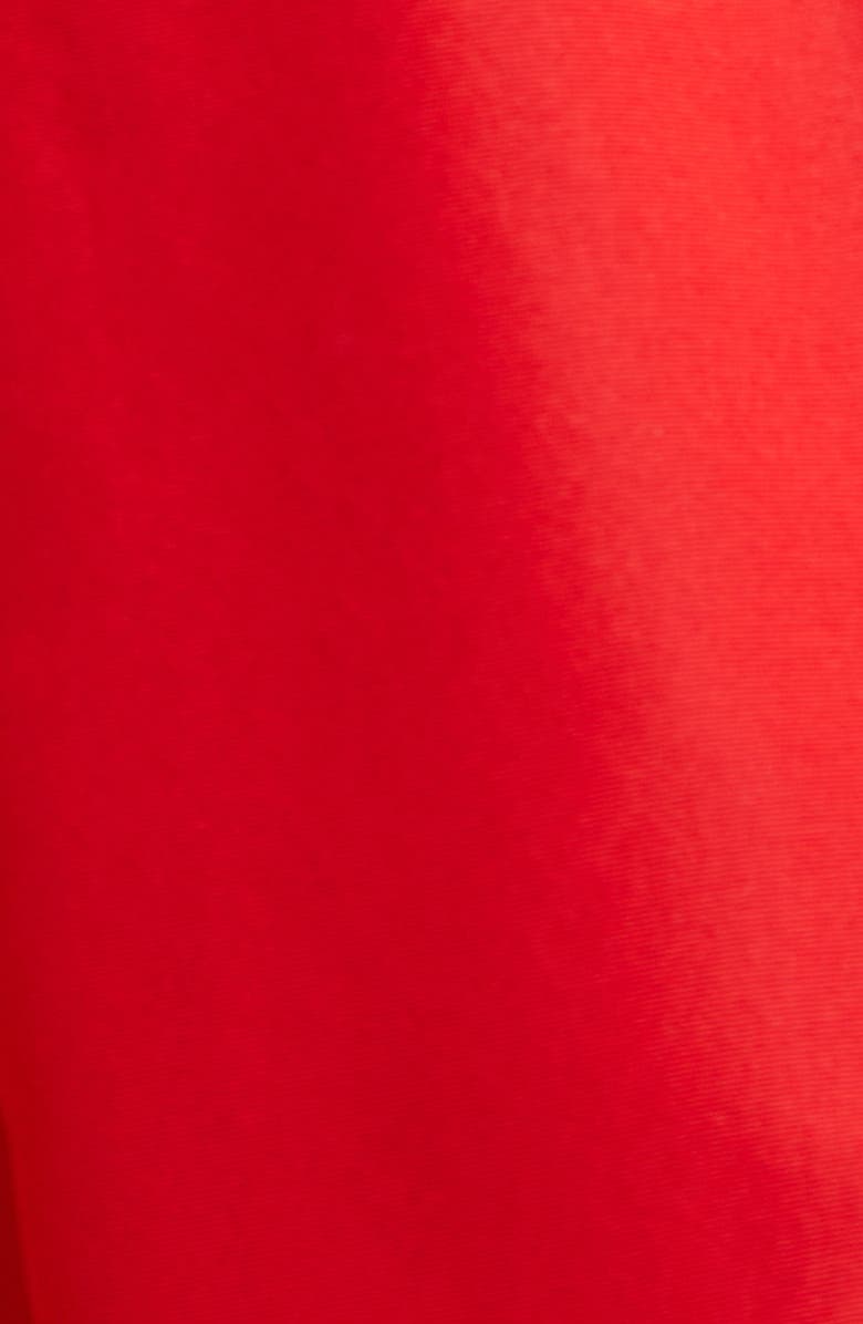 Carolina Herrera Fan Bodice Silk Faille Fit & Flare Dress, Alternate, color, Herrera Red