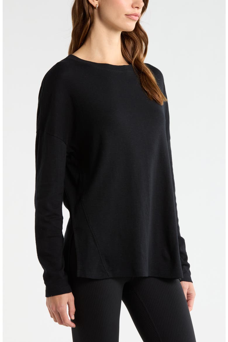 Ease Up Long Sleeve T-Shirt, Alternate, color, BLACK
