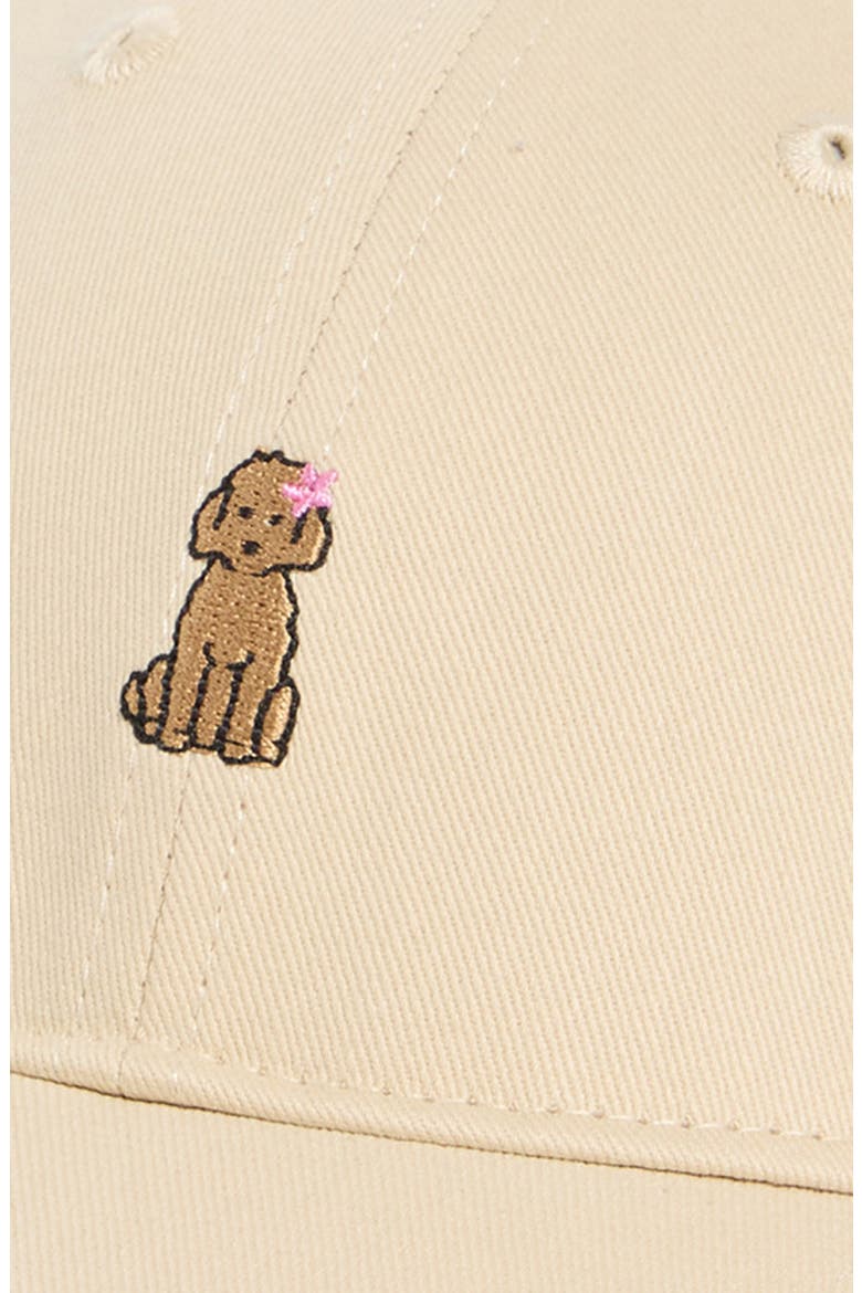 Embroidered Island Pup Canvas Adjustable Baseball Cap, Alternate, color, KHAKI