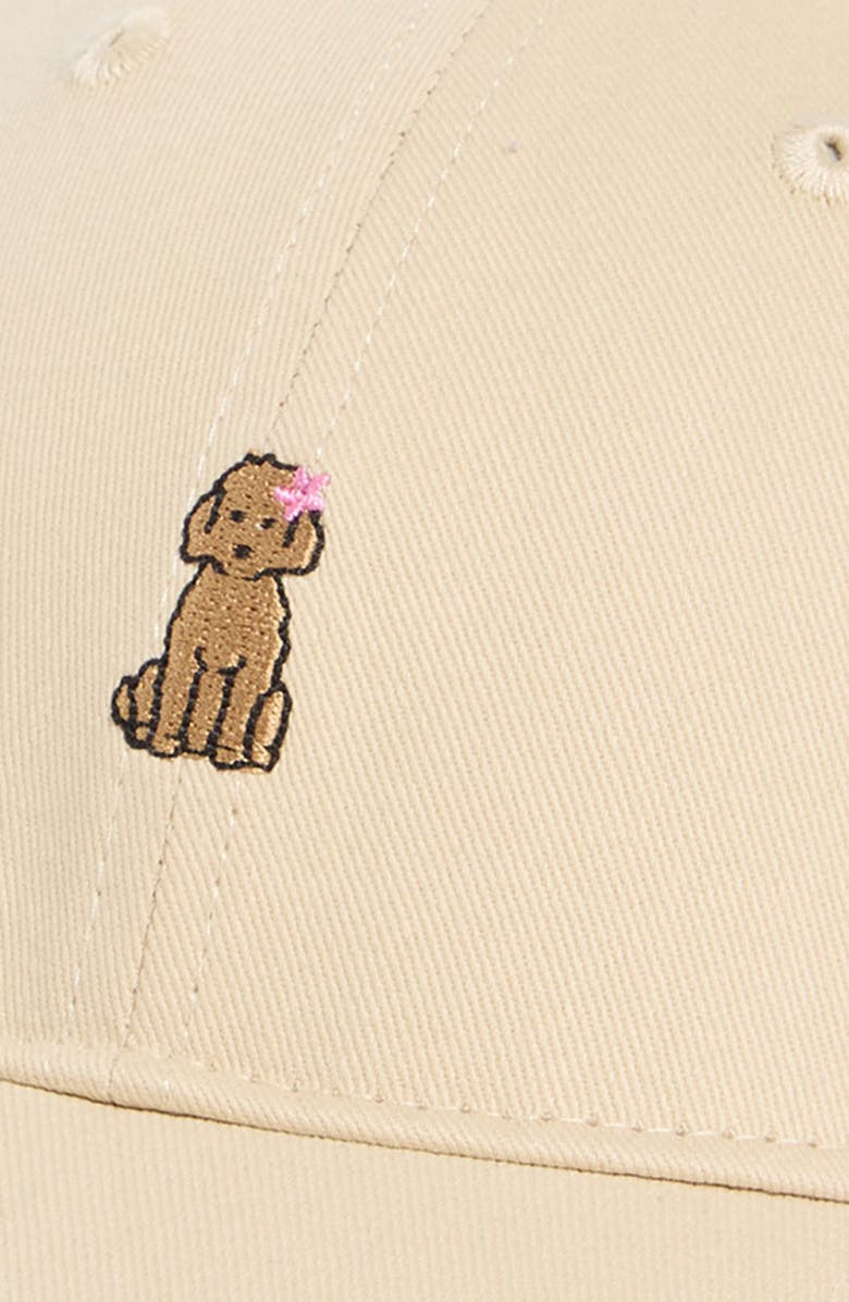 FRASIER STERLING Embroidered Island Pup Canvas Adjustable Baseball Cap, Alternate, color, Khaki