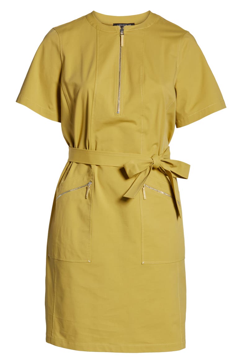 Elizabella Belted Dress, Alternate, color, GREEN TEA