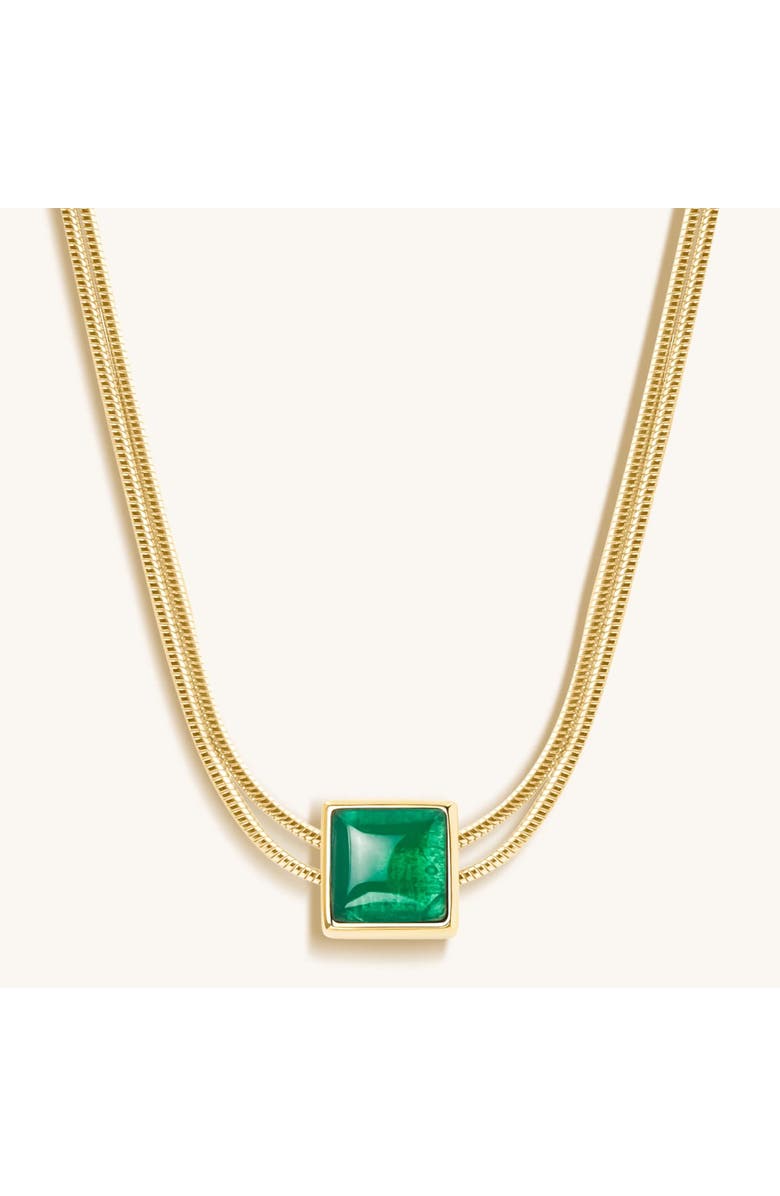 Karma and Luck Devote & Achieve - Emerald Evil Eye May Birthstone Necklace, Main, color, Gold/Green