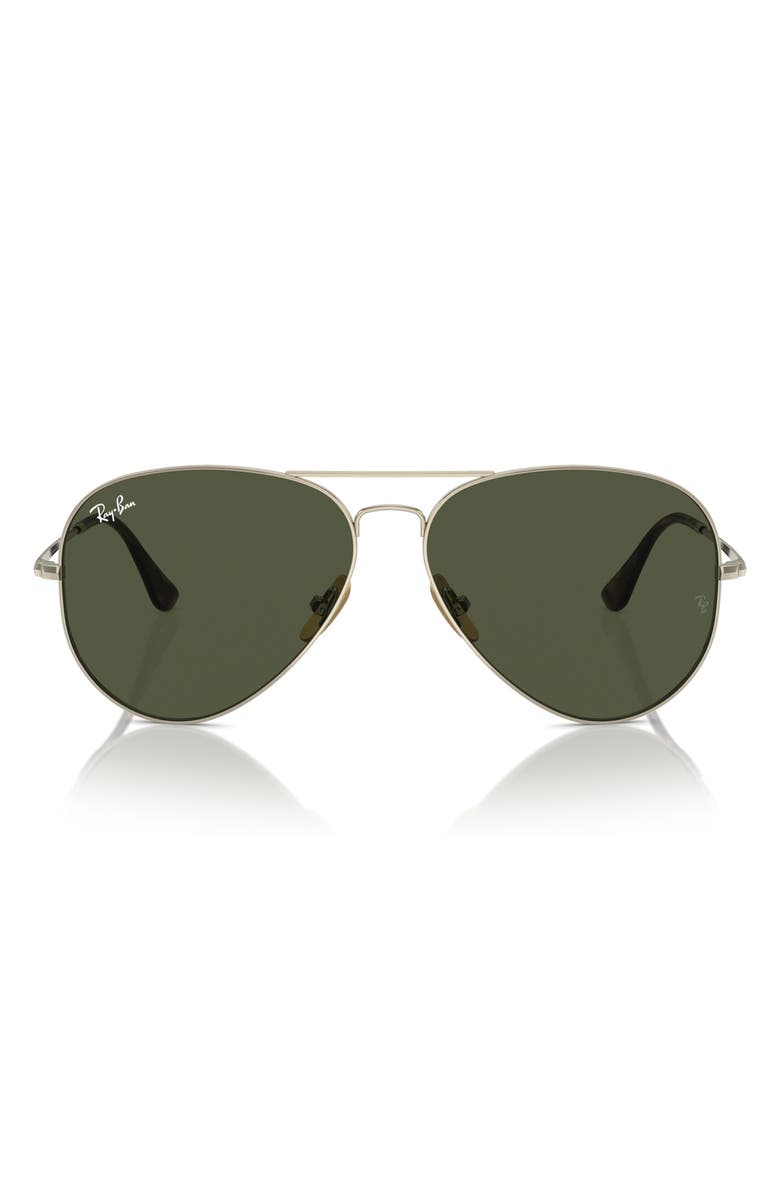 Ray-Ban 58mm Aviator Sunglasses, Alternate, color, Gold Flash