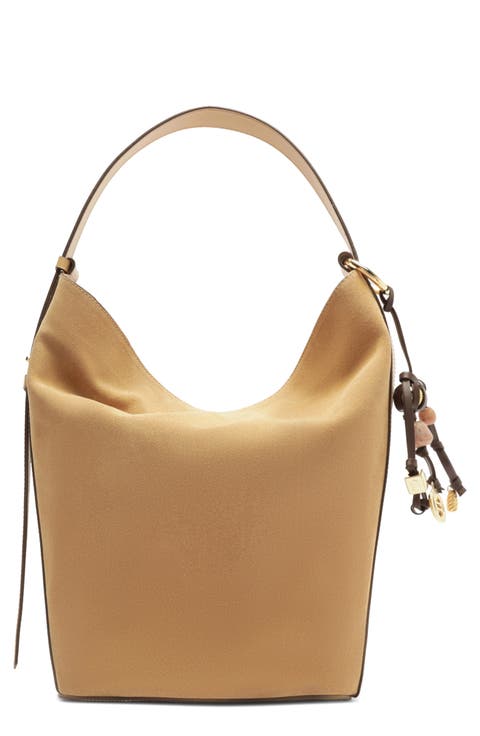 Large Simone Suede Hobo Bag