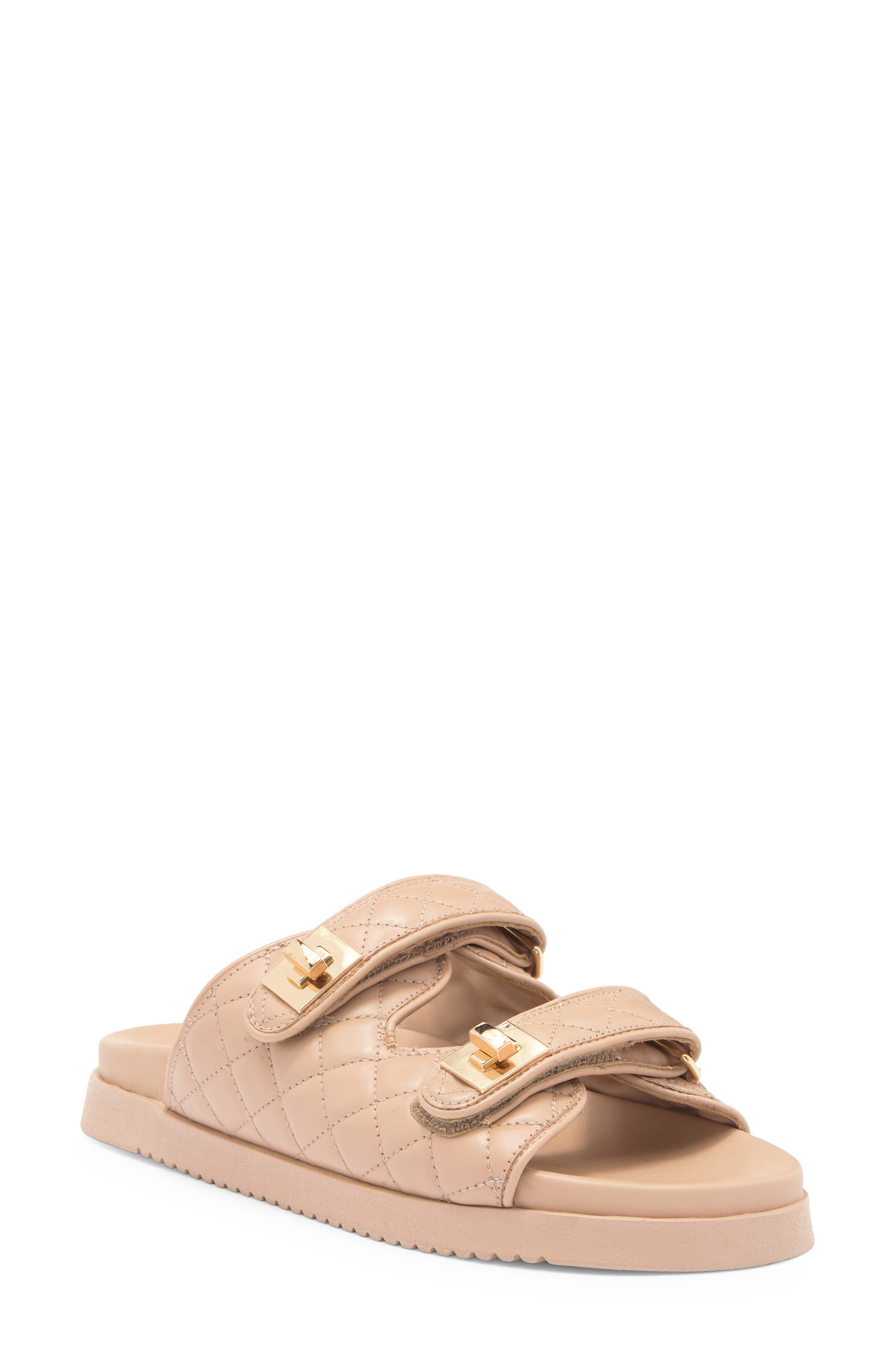 Steve Madden Schmona Slide Sandal, Main, color, Tan Leathe