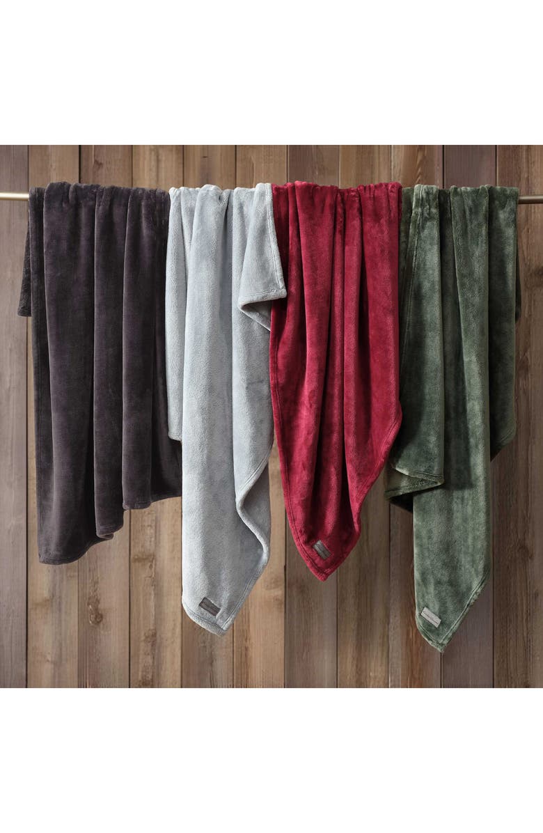 Eddie Bauer Ultra Luxe Fleece Throw Blanket, Alternate, color, Black