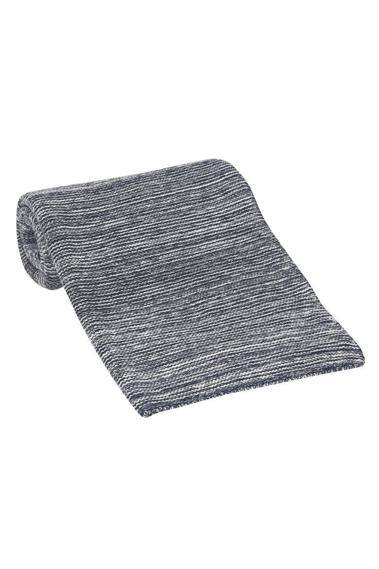 Signature 100% Cotton Marl Textured Knit Baby Blanket, Alternate, color, Navy