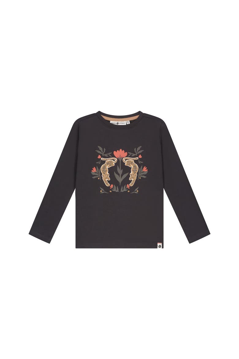 Leopard Graphic Long Sleeve Shirt, Main, color, Antra