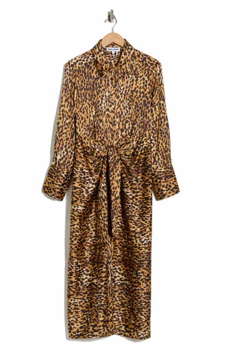 DKNY Jeans Cheetah Print Satin Dress