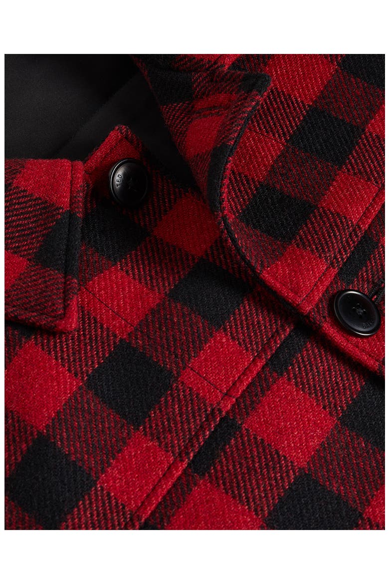 Nutley Buffalo Plaid Wool Blend Overshirt, Alternate, color, RED