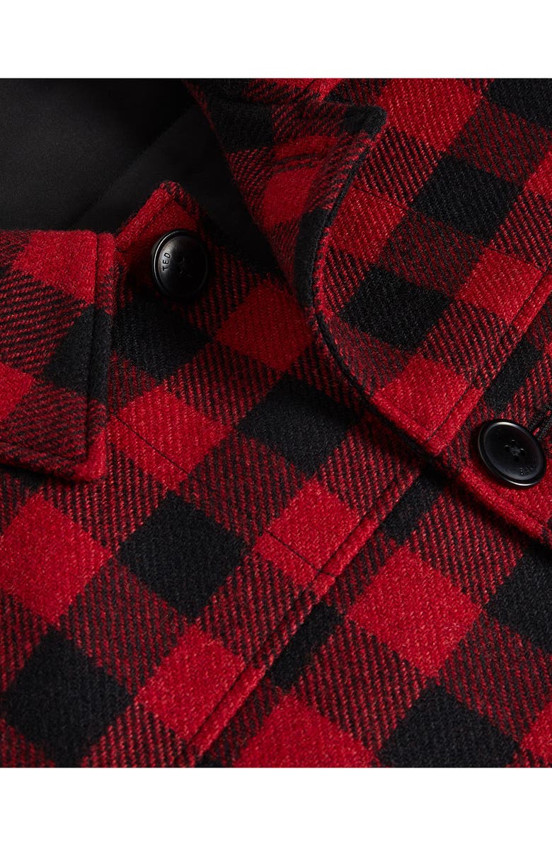 Ted Baker London Nutley Buffalo Plaid Wool Blend Overshirt, Alternate, color, 