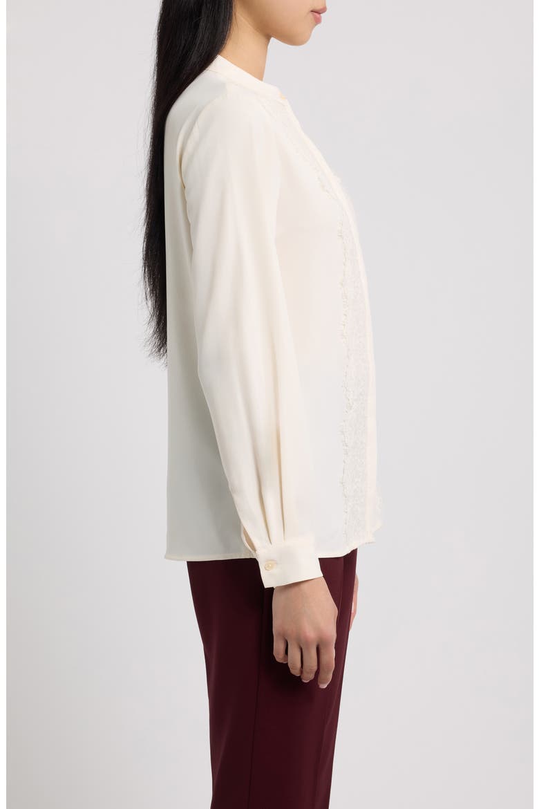 Lace Front Button Shirt, Alternate, color, WHITE DOVE