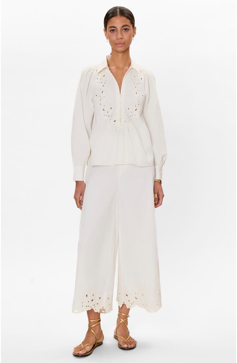 Rebecca Taylor Rachelle Pop Over Blouse, Main, color, Ivory