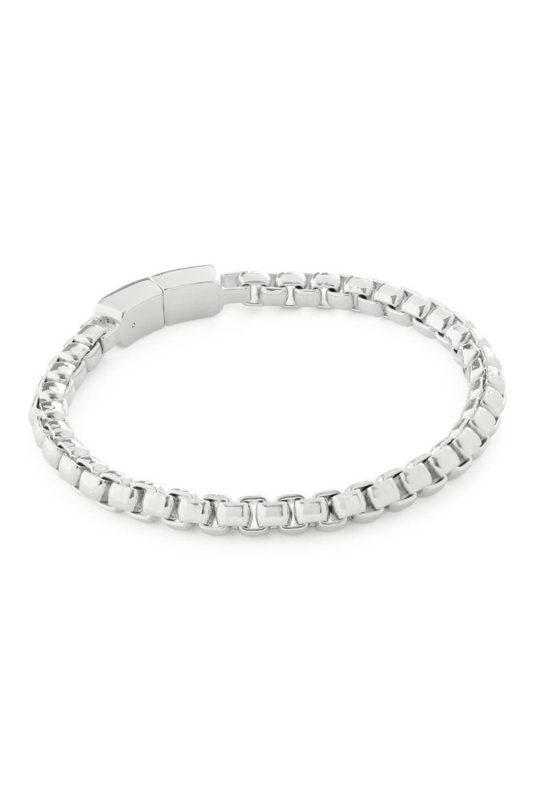 Bold Box Chain Bracelet, Main, color, STERLING SILVER