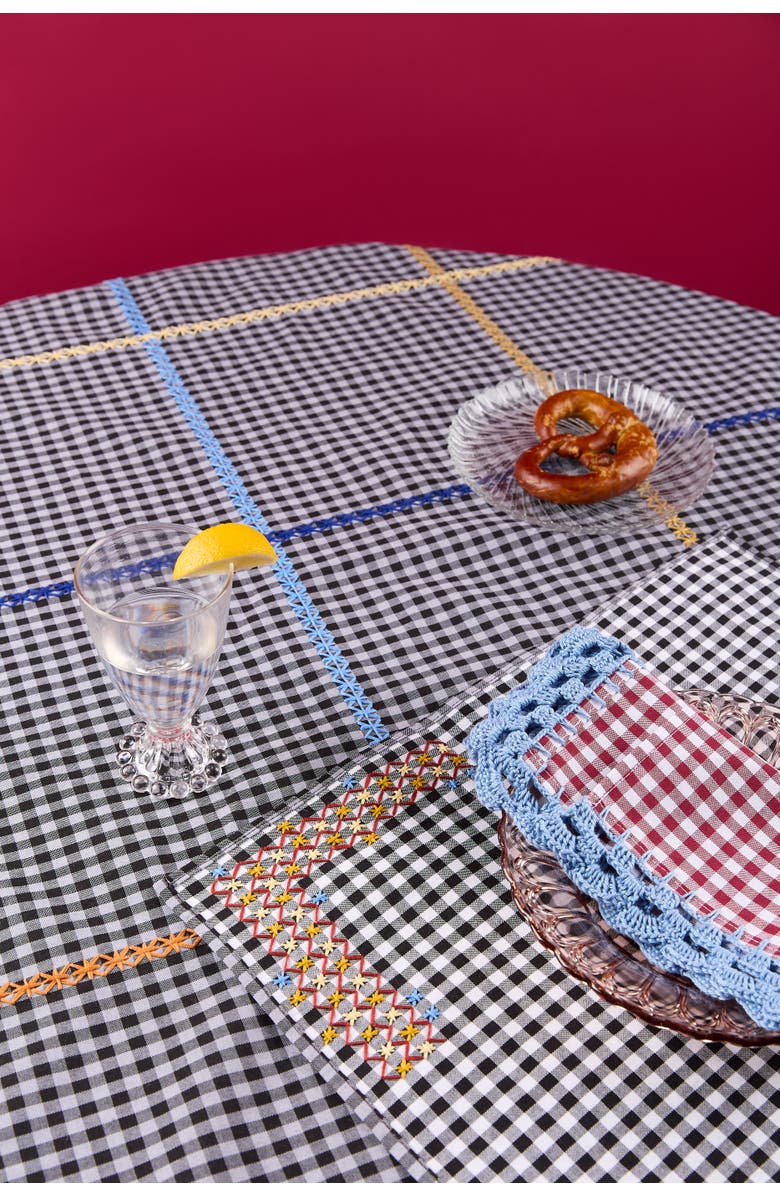 Casa Edel Cuadritos Cadena Multi Tablecloth, Alternate, color, Multi