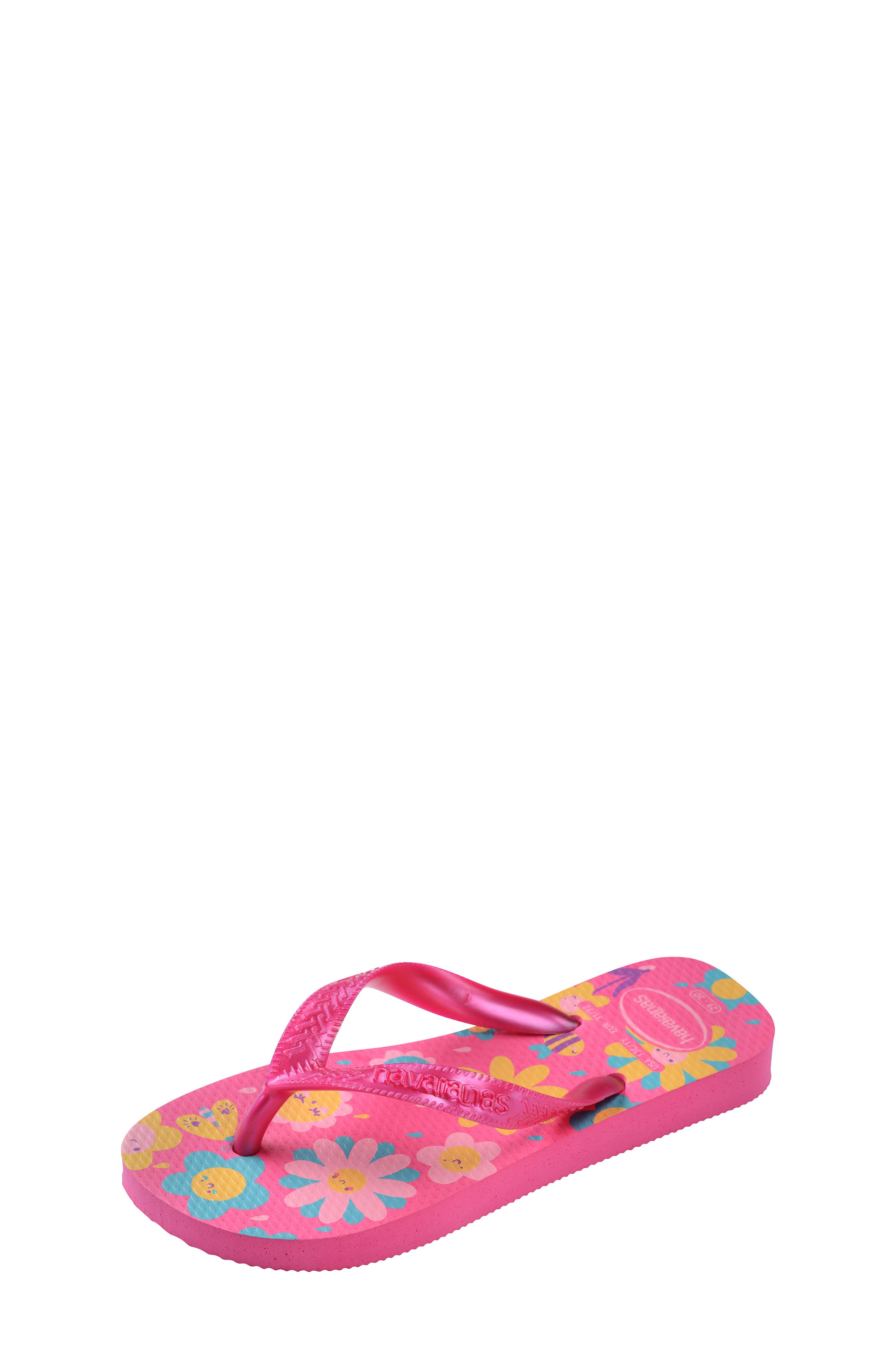 Havaianas Kids' Flores Flip Flop, Alternate, color, Pink Flux/ Pink Gum