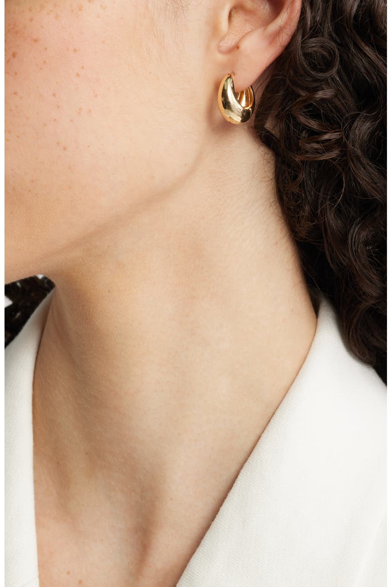 Tapered Huggie Hoop Earrings, Alternate, color, GOLD