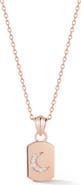 GLAZE JEWELRY Crescent Moon Tag Pendant Necklace