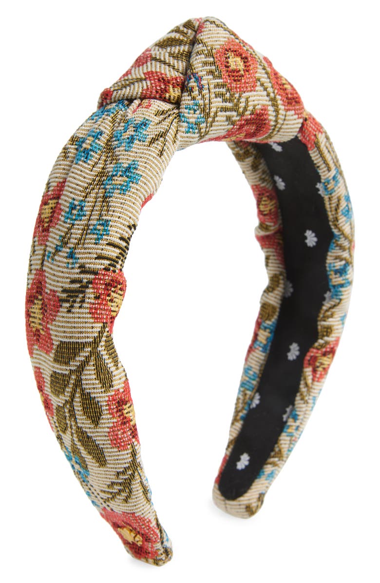 Lele Sadoughi Floral Brocade Knotted Headband, Main, color, 
