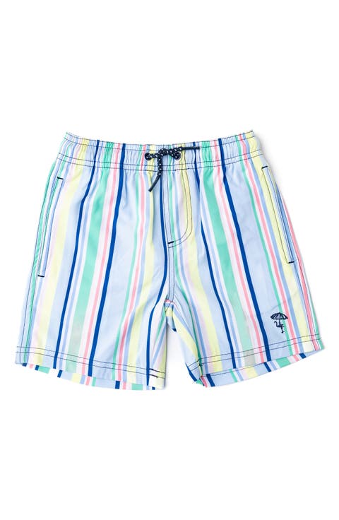 Kids' Beach Stripe UPF 50+ Swim Trunks (Toddler)