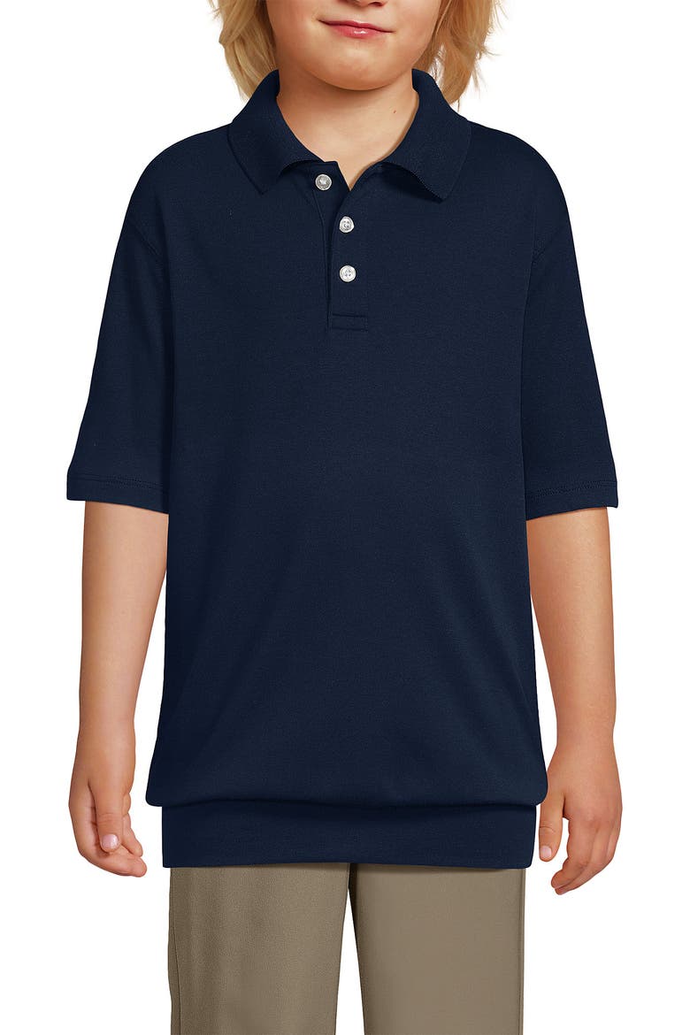 School Uniform Big Kids Short Sleeve Banded Bottom Polo Shirt, Alternate, color, Classic Navy