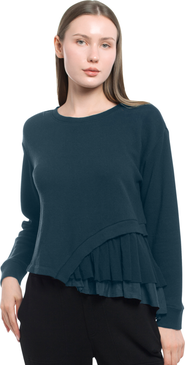 WILT Clothing Round Neck Mix Media Sweatshirt