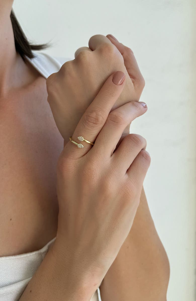 Adornia 14K Gold Plated Cubic Zirconia Bypass Ring, Alternate, color, Gold