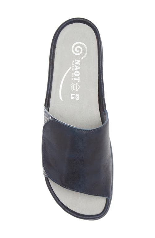 Naot Ipo Slide Sandal In Soft Ink Leather/navy Python