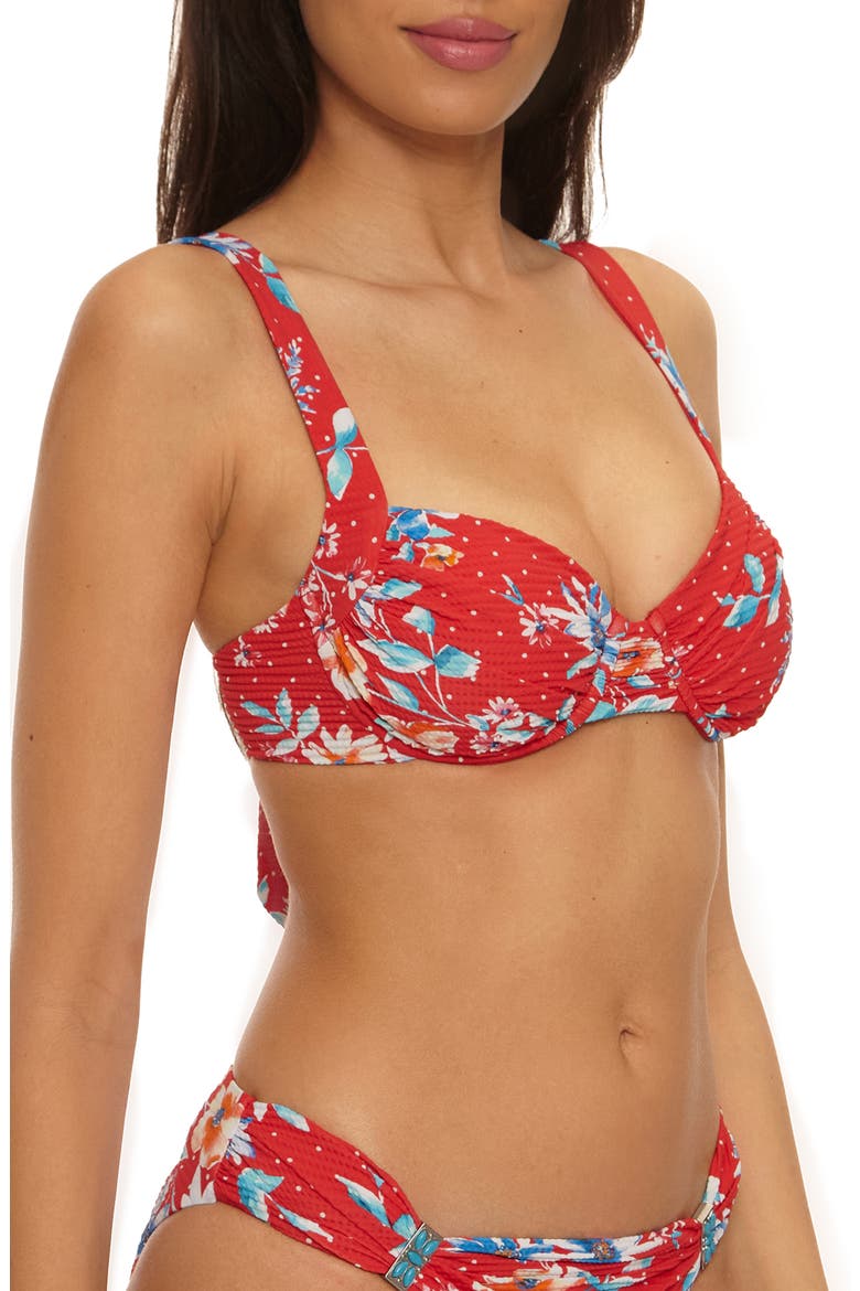 Countryside Floral Print Underwire Bikini Top, Alternate, color, RED MULTI