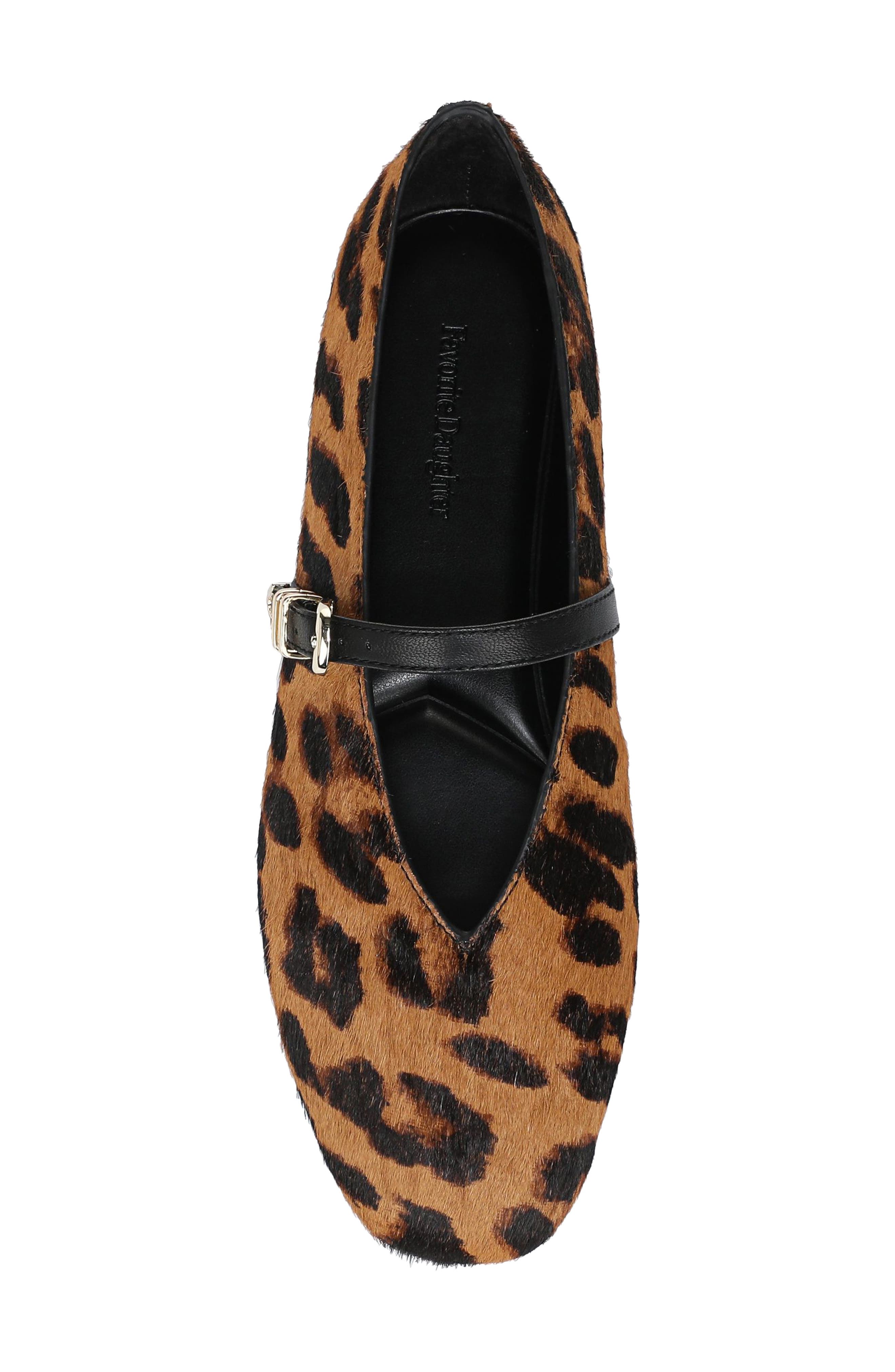 Favorite Daughter Margot Genuine Calf Hair Mary Jane Flat, Alternate, color, Brandy Brown Leopard Print