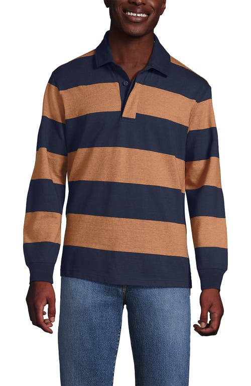 Lands' End Long Sleeve Rugby Shirt In Blue
