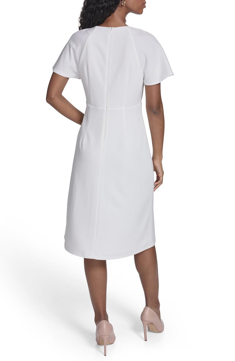 Tommy Hilfiger Keyhole Short Sleeve Midi Dress, Alternate, color, Ivory