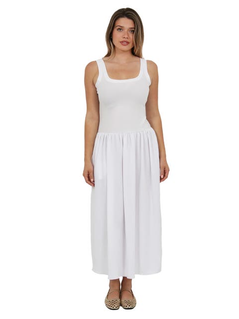 Womens Essential Sleeveless Scoop Neck A-Line Pocket Maxi Dress