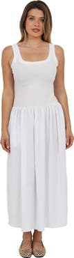 24seven Comfort Apparel Womens Essential Sleeveless Scoop Neck A-Line Pocket Maxi Dress