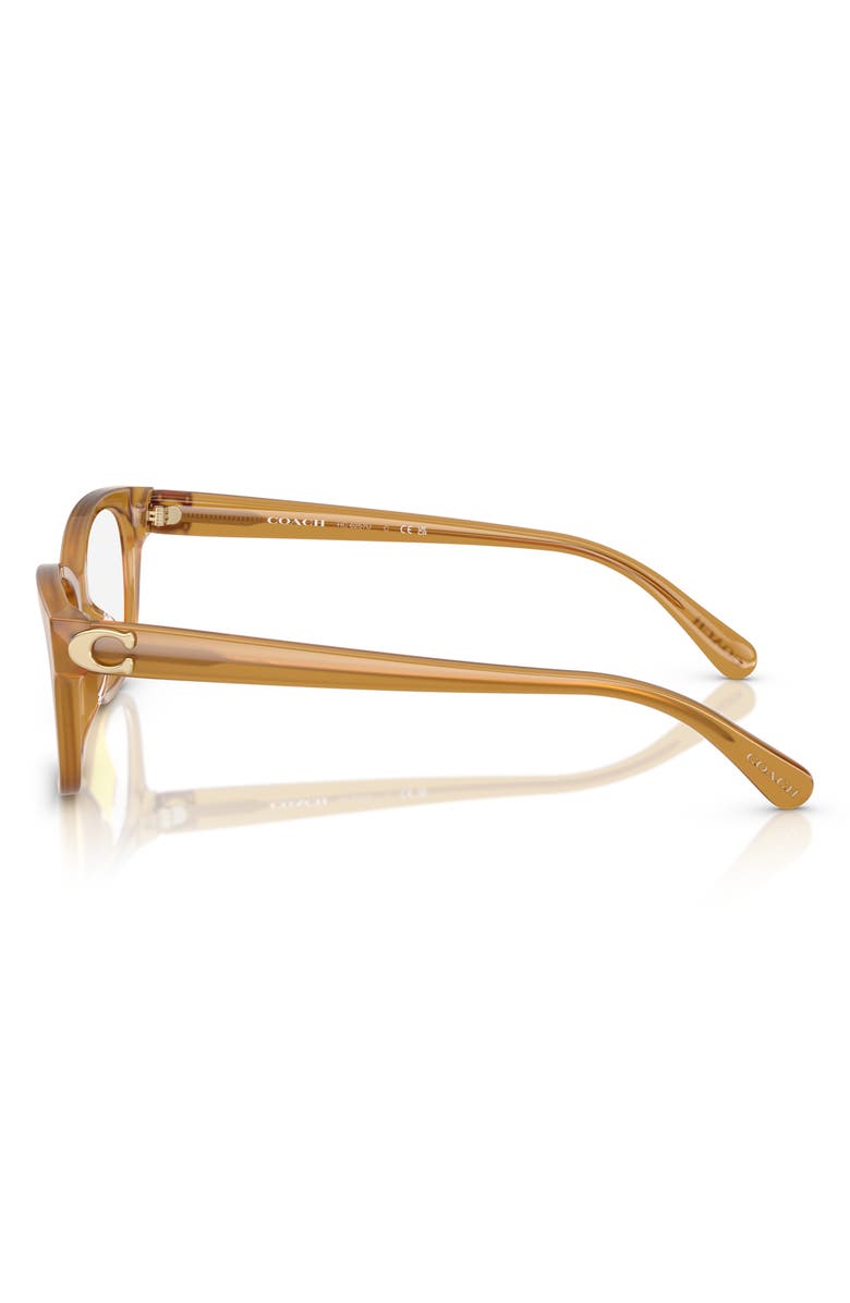 COACH 51mm Square Optical Glasses, Alternate, color, Amber