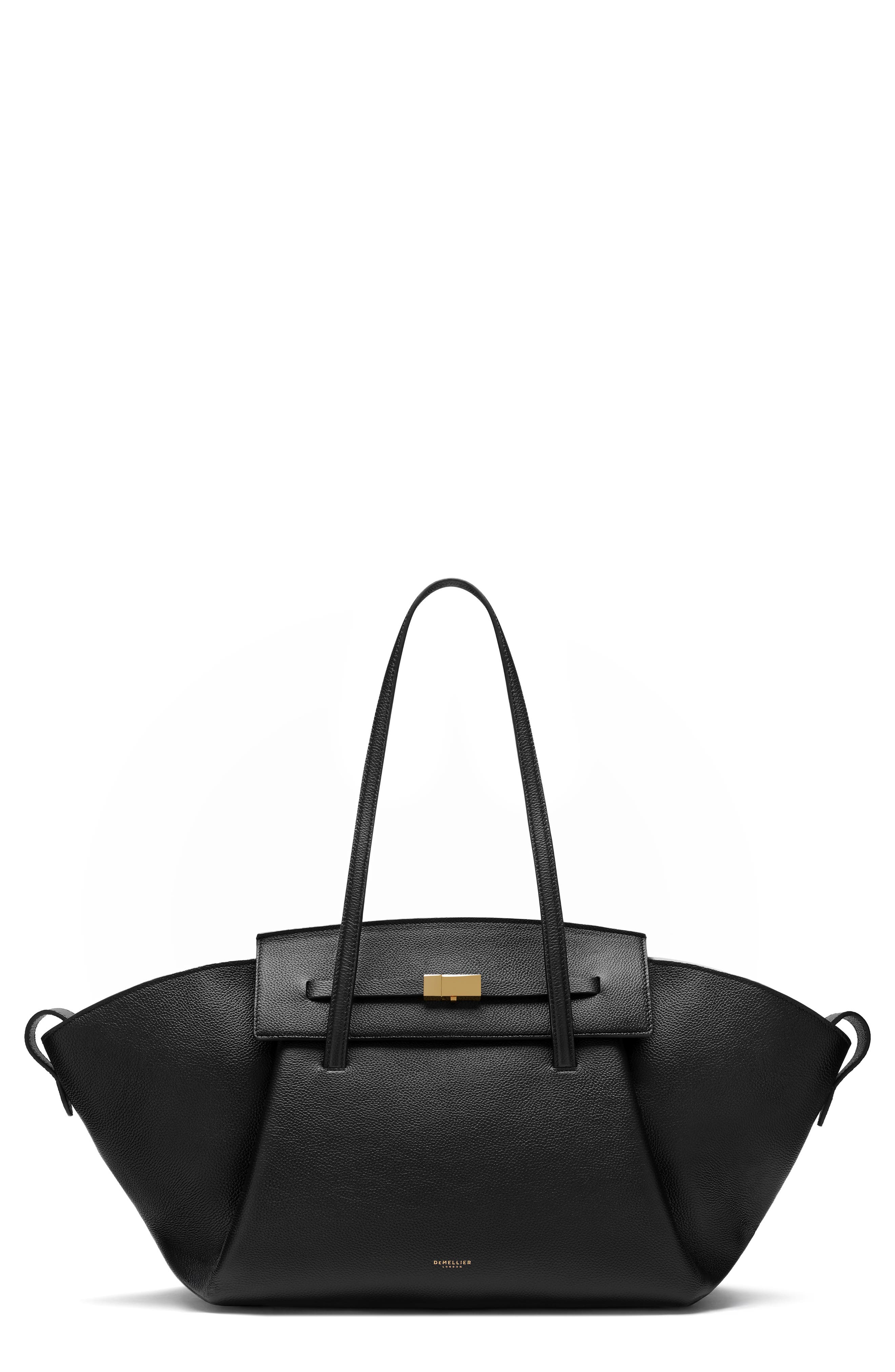 The Brooklyn Leather Tote, Main, color, BLACK